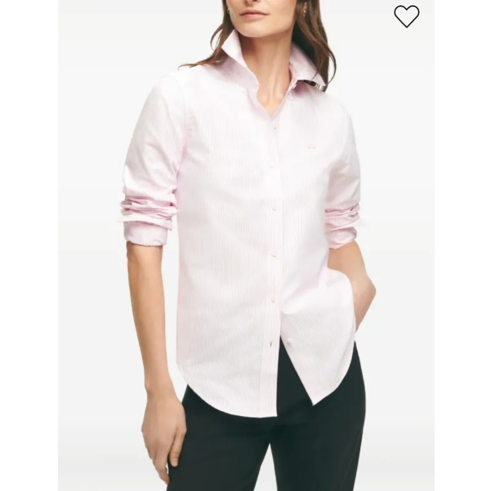 Brooks Brothers Pink and White Stripe Button-Down Shirt